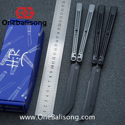 HR Killer Balisong  Seven series aluminum Handle 14c28n/vg10 Blade integrated+traditional shaft sleeve