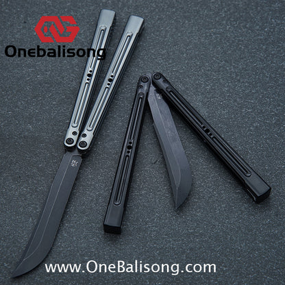 HR Killer Balisong  Seven series aluminum Handle 14c28n/vg10 Blade integrated+traditional shaft sleeve
