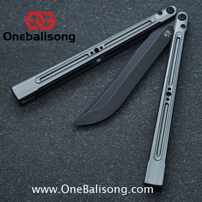 HR Killer Balisong  Seven series aluminum Handle 14c28n/vg10 Blade integrated+traditional shaft sleeve