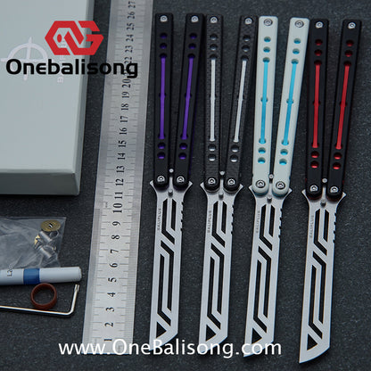Baliplus Nautilus V1 Balisong Clone Aluminum Alloy G10 Patch Handle Stainless Steel Blade Bushing