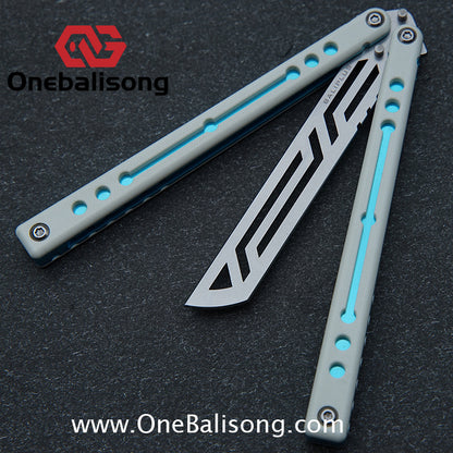 Baliplus Nautilus V1 Balisong Clone Aluminum Alloy G10 Patch Handle Stainless Steel Blade Bushing