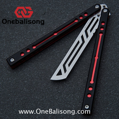 Baliplus Nautilus V1 Balisong Clone Aluminum Alloy G10 Patch Handle Stainless Steel Blade Bushing