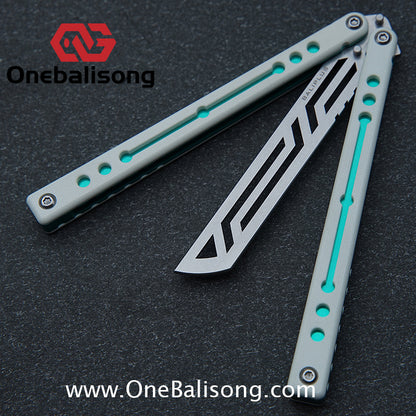 Baliplus Nautilus V1 Balisong Clone Aluminum Alloy G10 Patch Handle Stainless Steel Blade Bushing