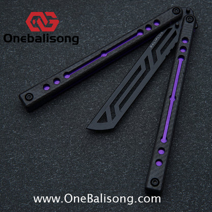 Baliplus Nautilus V1 Balisong Clone Aluminum Alloy G10 Patch Handle Stainless Steel Blade Bushing