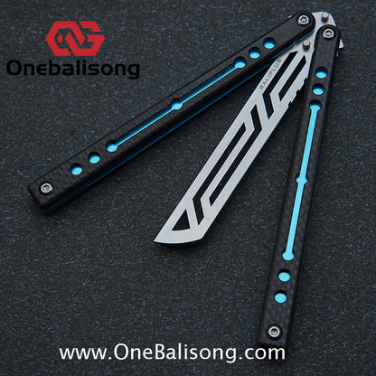 Baliplus Nautilus V1 Balisong Clone Aluminum Alloy G10 Patch Handle Stainless Steel Blade Bushing