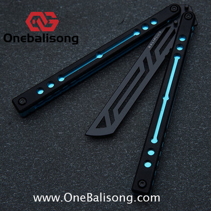 Baliplus Nautilus V1 Balisong Clone Aluminum Alloy G10 Patch Handle Stainless Steel Blade Bushing