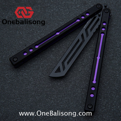 Baliplus Nautilus V1 Balisong Clone Aluminum Alloy G10 Patch Handle Stainless Steel Blade Bushing
