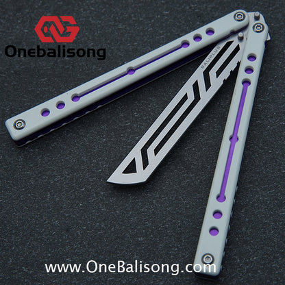 Baliplus Nautilus V1 Balisong Clone Aluminum Alloy G10 Patch Handle Stainless Steel Blade Bushing