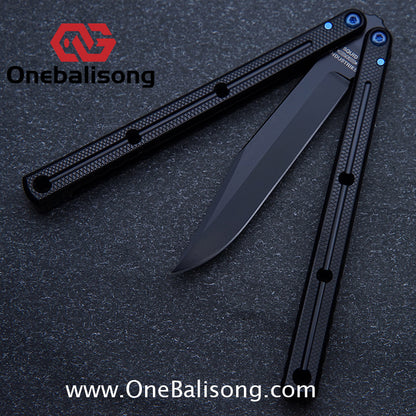 Blue River Glossy Kraken 7075 Aluminum Handle Titanium Alloy Screws Balisong Stainless Steel Blade Clone Bushing