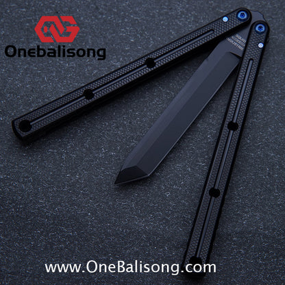Blue River Glossy Kraken 7075 Aluminum Handle Titanium Alloy Screws Balisong Stainless Steel Blade Clone Bushing