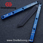 Blue River Kraken Laser Pattern Bilateral Groove Glossy Laser Pattern 7075 Aluminum Handle Black Steel Screws Balisong Stainless Steel Blade  Clone Bushing