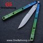 Blue River Kraken Laser Pattern Bilateral Groove Glossy Laser Pattern 7075 Aluminum Handle Black Steel Screws Balisong Stainless Steel Blade  Clone Bushing