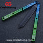 Blue River Kraken Laser Pattern Bilateral Groove Glossy Laser Pattern 7075 Aluminum Handle Black Steel Screws Balisong Stainless Steel Blade  Clone Bushing