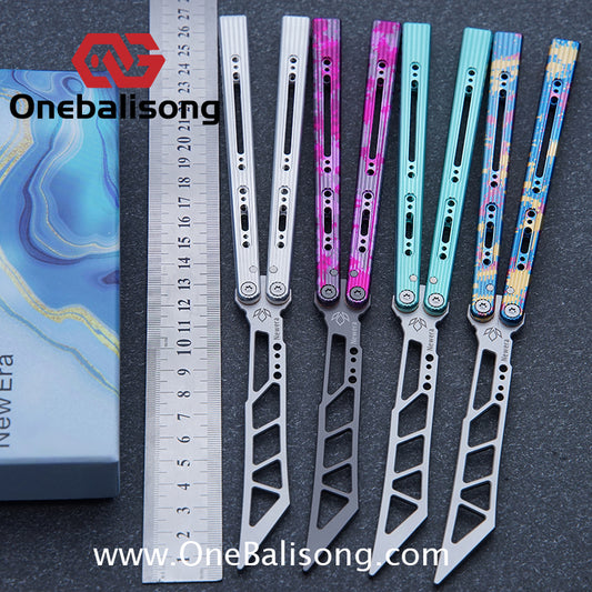 Newera Sunshine Balisong Aluminum Handle Stainles Steel Blade Trainer Bushing
