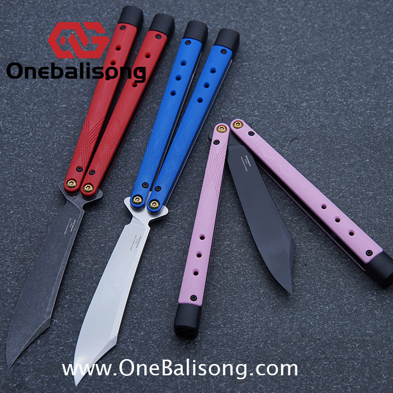 Baliplus BM99 Necron Balisong Clone Sandwich G10 Stainless Steel Handle Fake Blade Bushing