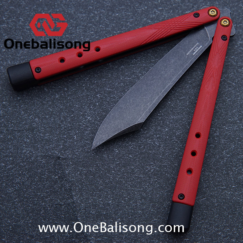 Baliplus BM99 Necron Balisong Clone Sandwich G10 Stainless Steel Handle Fake Blade Bushing