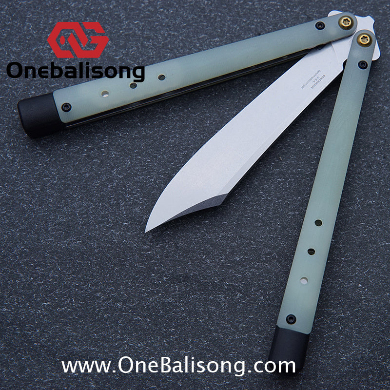 Baliplus BM99 Necron Balisong Clone Sandwich G10 Stainless Steel Handle Fake Blade Bushing