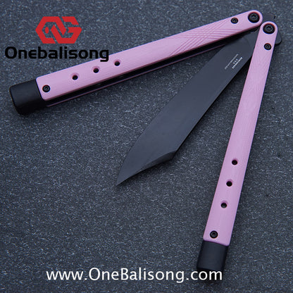 Baliplus BM99 Necron Balisong Clone Sandwich Titanium/G10+Stainless Steel Handle Live/Fake Blade Bushing
