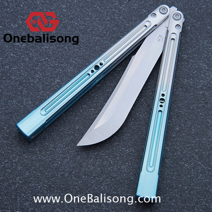 HR Killer Balisong  Seven series aluminum Handle 14c28n/vg10 Blade integrated+traditional shaft sleeve