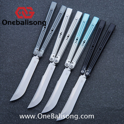 HR Killer Balisong  Seven series aluminum Handle 14c28n/vg10 Blade integrated+traditional shaft sleeve