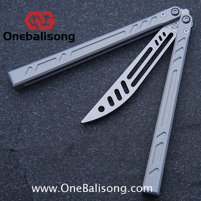 Baliplus New Aluminum Channel BB Barebones Balisong Clone 7075 Aluminum Alloy Handle 420 Stainless Steel Blade Bushing