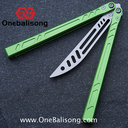 Baliplus New Aluminum Channel BB Barebones Balisong Clone 7075 Aluminum Alloy Handle 420 Stainless Steel Blade Bushing
