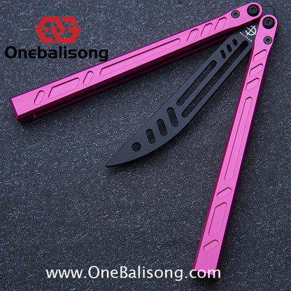 Baliplus New Aluminum Channel BB Barebones Balisong Clone 7075 Aluminum Alloy Handle 420 Stainless Steel Blade Bushing