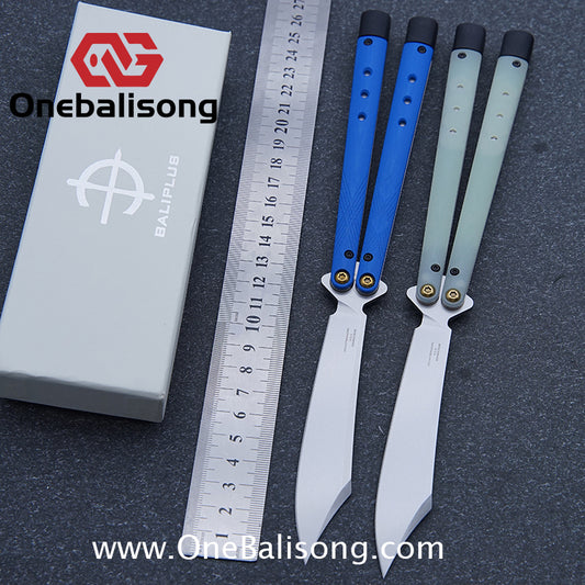 Baliplus Titanium lining BM99 Necron Balisong Clone Sandwich Titanium Handle Live Blade Bushing