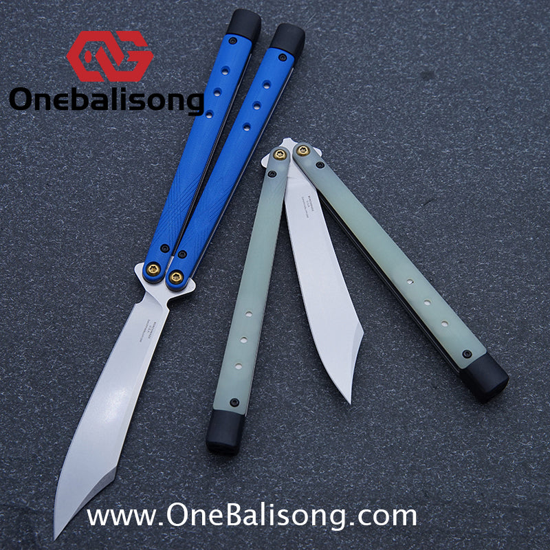 Baliplus Titanium lining BM99 Necron Balisong Clone Sandwich Titanium Handle Live Blade Bushing