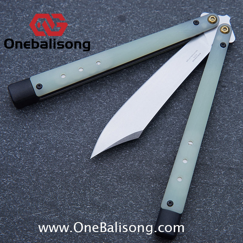 Baliplus Titanium lining BM99 Necron Balisong Clone Sandwich Titanium Handle Live Blade Bushing