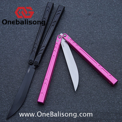 Baliplus 7075 BB Balisong Clone Seven Aluminum Alloy Stainless Steel Live/Fake Blade Bushing