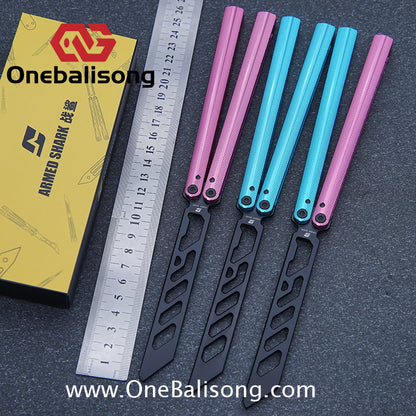 Armed Shark Pacific Ocean Balisong 7075 Aluminum Alloy Handle 5Cr15 Stainless Steel Trainer Blade