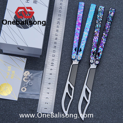H-air YanBieGu V2 Balisong Seven Series Aluminum Alloy Handle Stainless Steel Blade Bushings