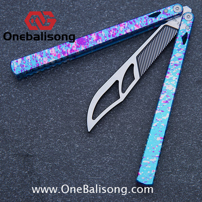 H-air YanBieGu V2 Balisong Seven Series Aluminum Alloy Handle Stainless Steel Blade Bushings
