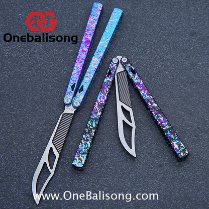 H-air YanBieGu V2 Balisong Seven Series Aluminum Alloy Handle Stainless Steel Blade Bushings