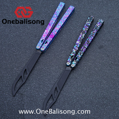 H-air YanBieGu V2 Balisong Seven Series Aluminum Alloy Handle Stainless Steel Blade Bushings