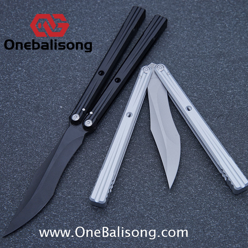 Purple Smoke The Tiger Balisong 7075 Aluminum Alloy Handle 440c Stainless Steel Trainer Blade Bushing