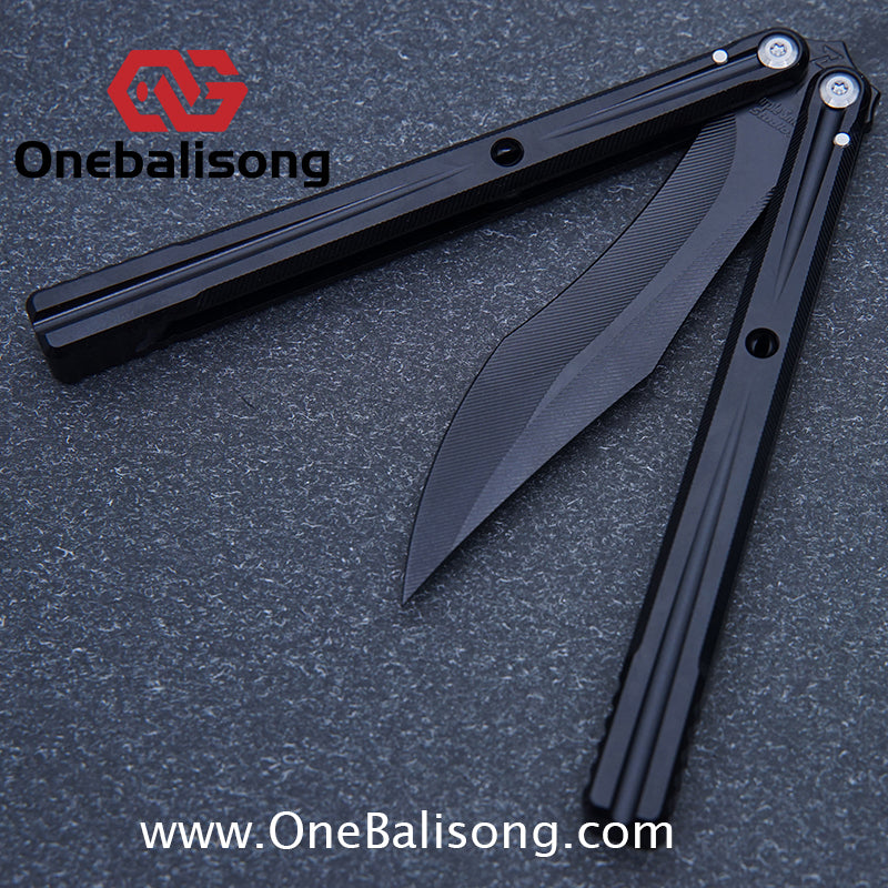 Purple Smoke The Tiger Balisong 7075 Aluminum Alloy Handle 440c Stainless Steel Trainer Blade Bushing