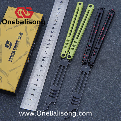 ARMED SHARK Steel Madko Balisong Clone 3cr13 Stainless Steel Handle Stainless Steel Blade Bushings