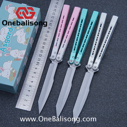 Asgard Bunny Aluminum Rabbit Balisong Aluminum Alloy Handle Stainless Steel Bushing