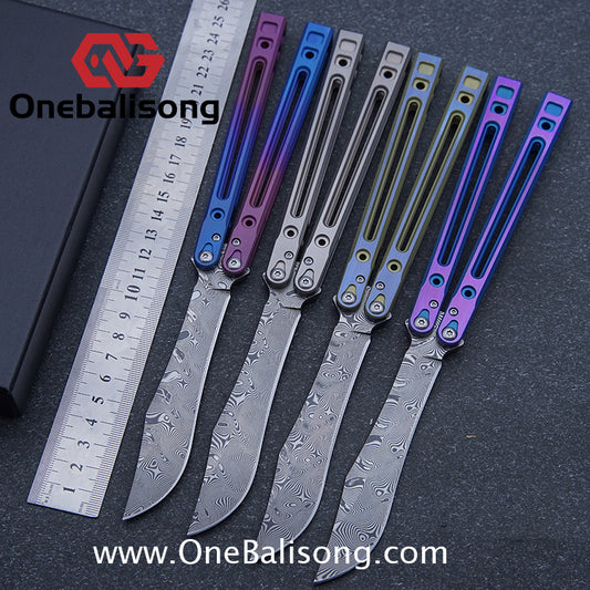 Theone Arctic Fox Balisong Titanium Alloy Handle Stainless Steel Blade Bushing