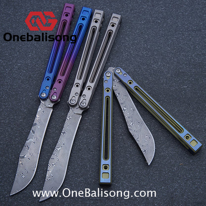 Theone Arctic Fox Balisong Titanium Alloy Handle Stainless Steel Blade Bushing