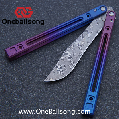 Theone Arctic Fox Balisong Titanium Alloy Handle Stainless Steel Blade Bushing