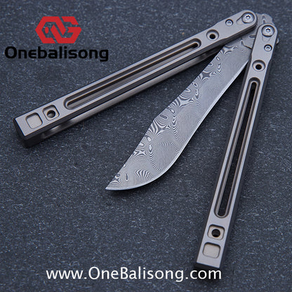 Theone Arctic Fox Balisong Titanium Alloy Handle Stainless Steel Blade Bushing