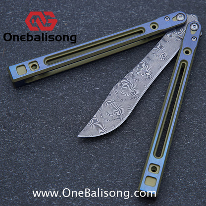 Theone Arctic Fox Balisong Titanium Alloy Handle Stainless Steel Blade Bushing