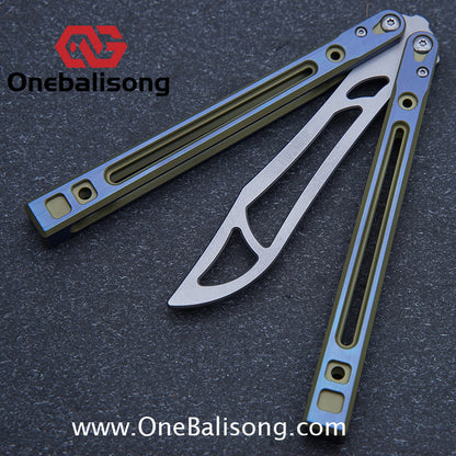 Theone Arctic Fox Balisong Titanium Alloy Handle Stainless Steel Blade Bushing