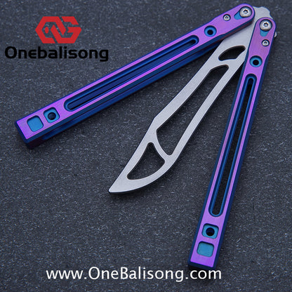 Theone Arctic Fox Balisong Titanium Alloy Handle Stainless Steel Blade Bushing