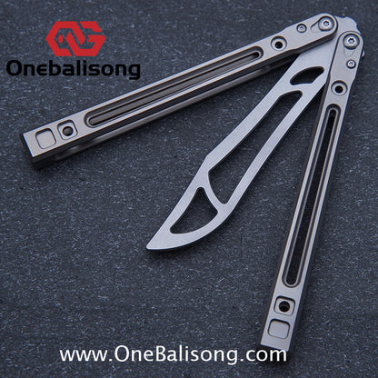 Theone Arctic Fox Balisong Titanium Alloy Handle Stainless Steel Blade Bushing
