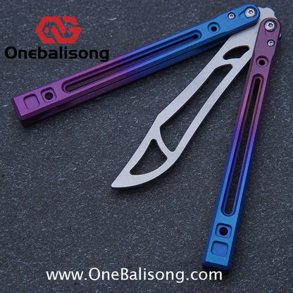 Theone Arctic Fox Balisong Titanium Alloy Handle Stainless Steel Blade Bushing