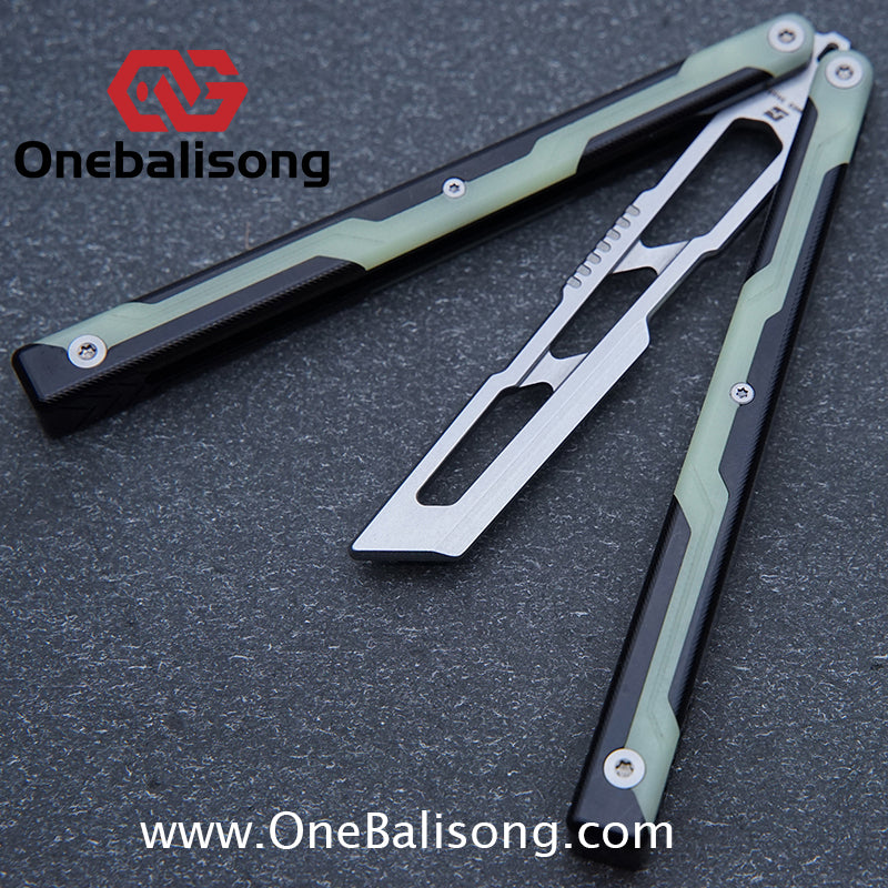 Armed Shark Ajax Clone Seven Series Aluminum Alloy G10 Patch Handle Stainless Steel Trainer Blade Bushing Balisong